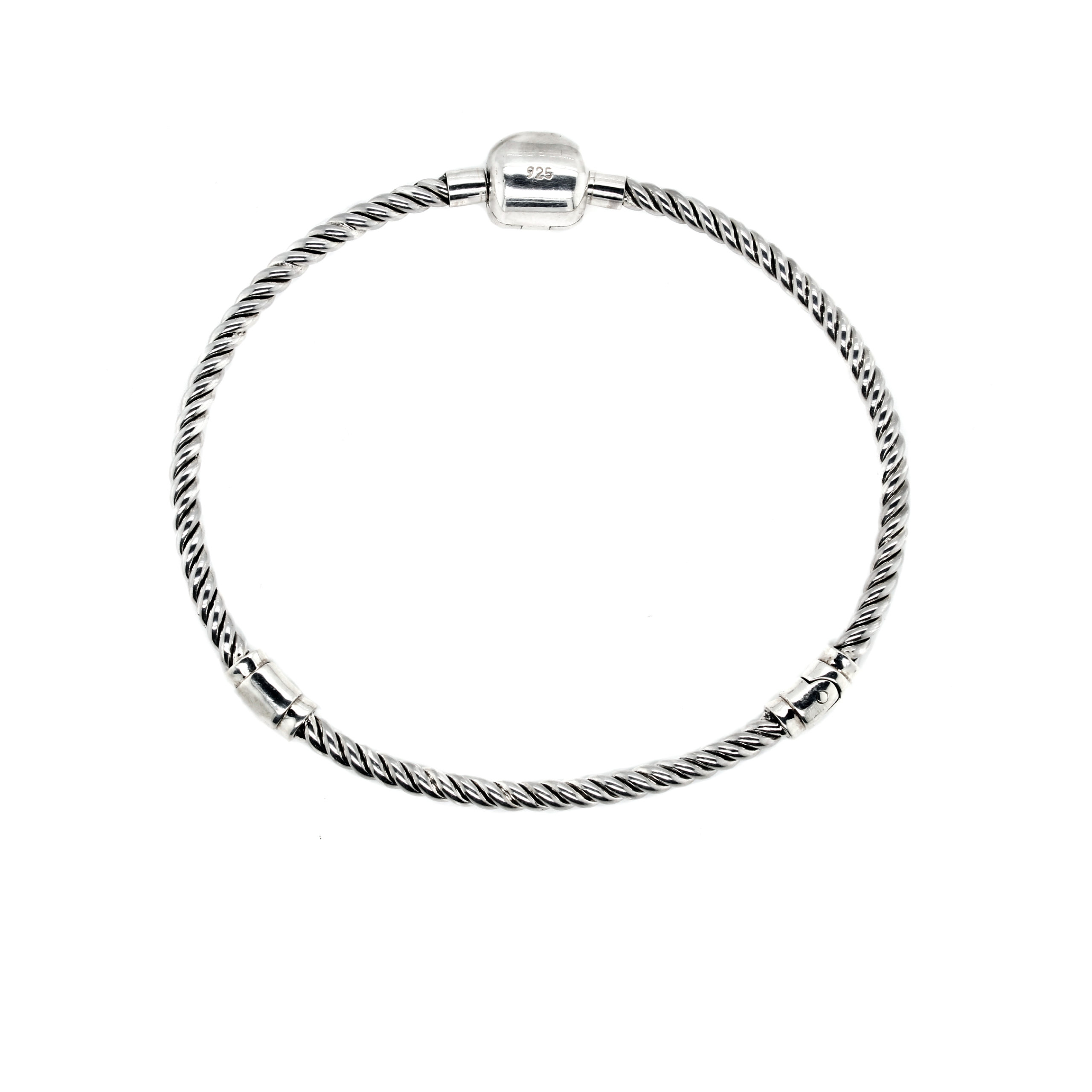 Silver Cable Charm Bracelet