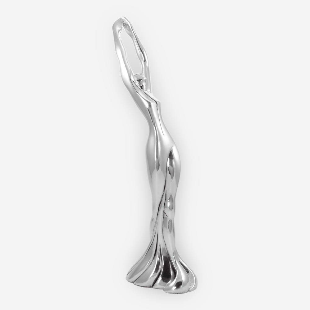 “La Bailarina” Escultura Abstracta en Plata, hecha mediante proceso de electroformado.