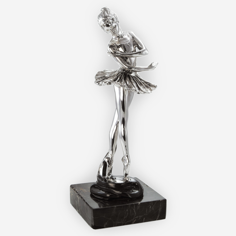 Escultura de Plata de una Bailarina Clàsica, hecha mediante proceso de electroformado.