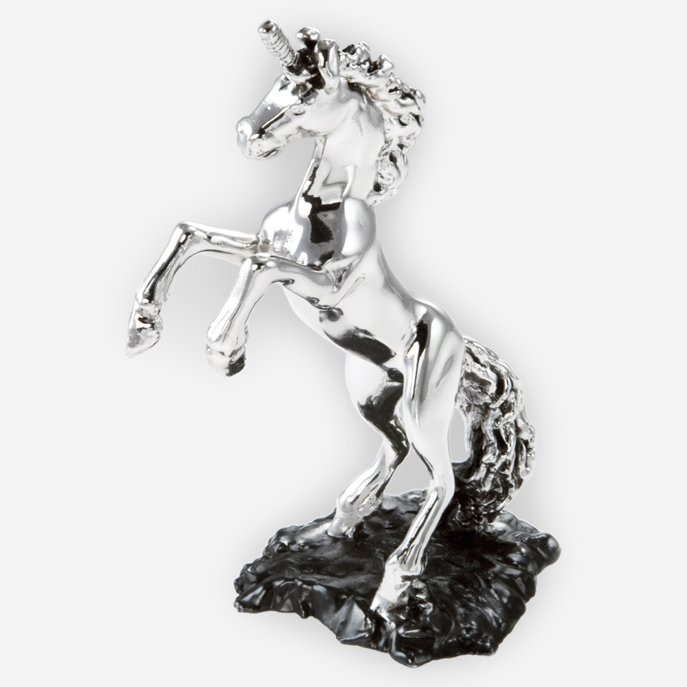 Escultura de Plata de Unicornio hecha mediante proceso de electroformado
