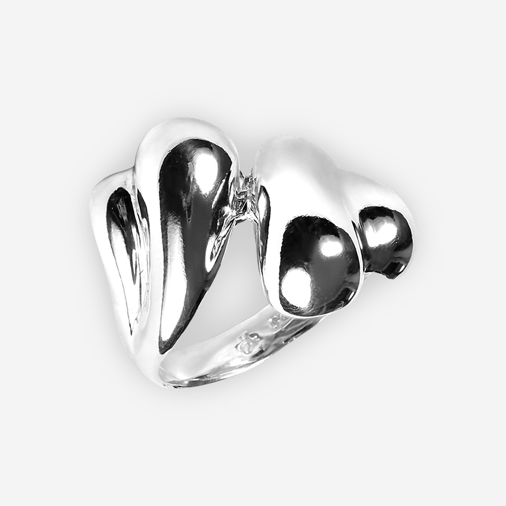 Sleek sterling silver statement ring with a polished domed design.