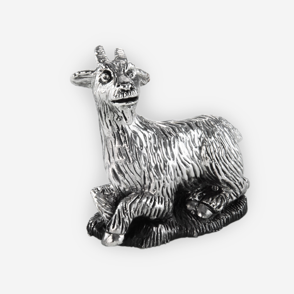 Escultura en Plata de  una Cabra hecha mediante proceso de electroformado
