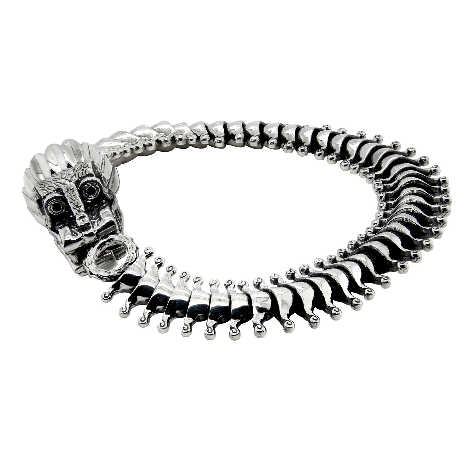 Silver Quetzalcoatl Bracelet